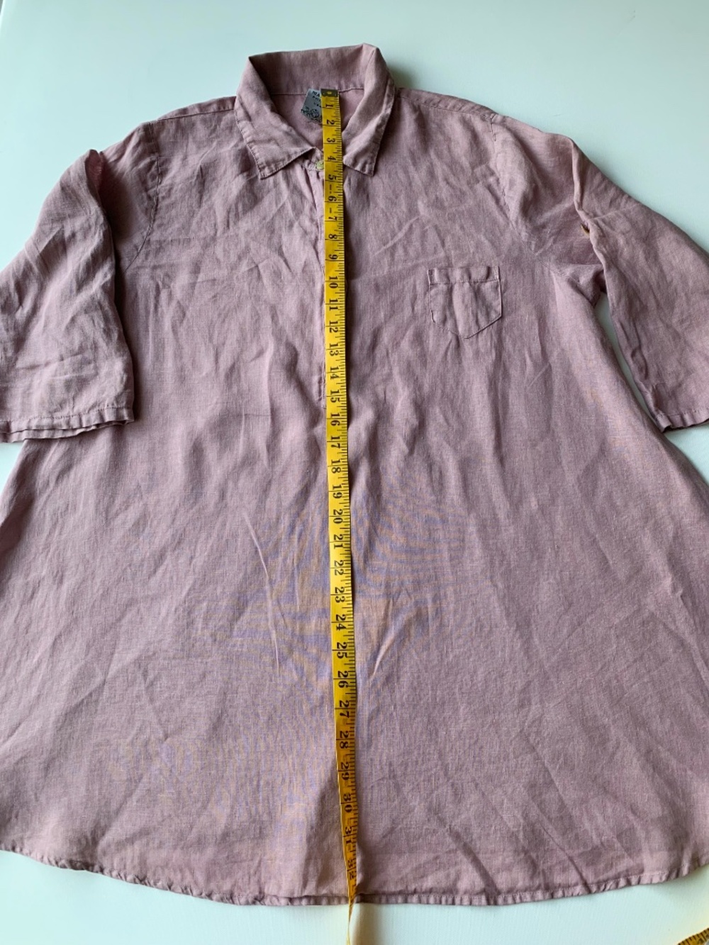 Match Point 100% Linen ¼ Button-Front Linen Tunic Size M Made in USA - Picture 9 of 11